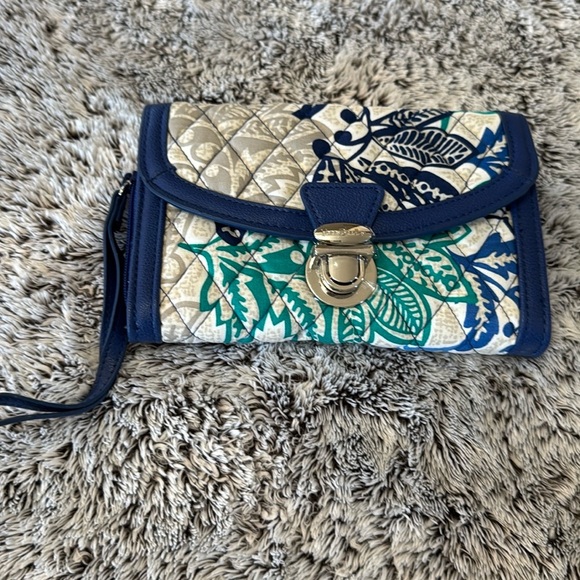 Vera Bradley Blue and Green Floral Wallet, Slightly Used - Picture 4 of 14